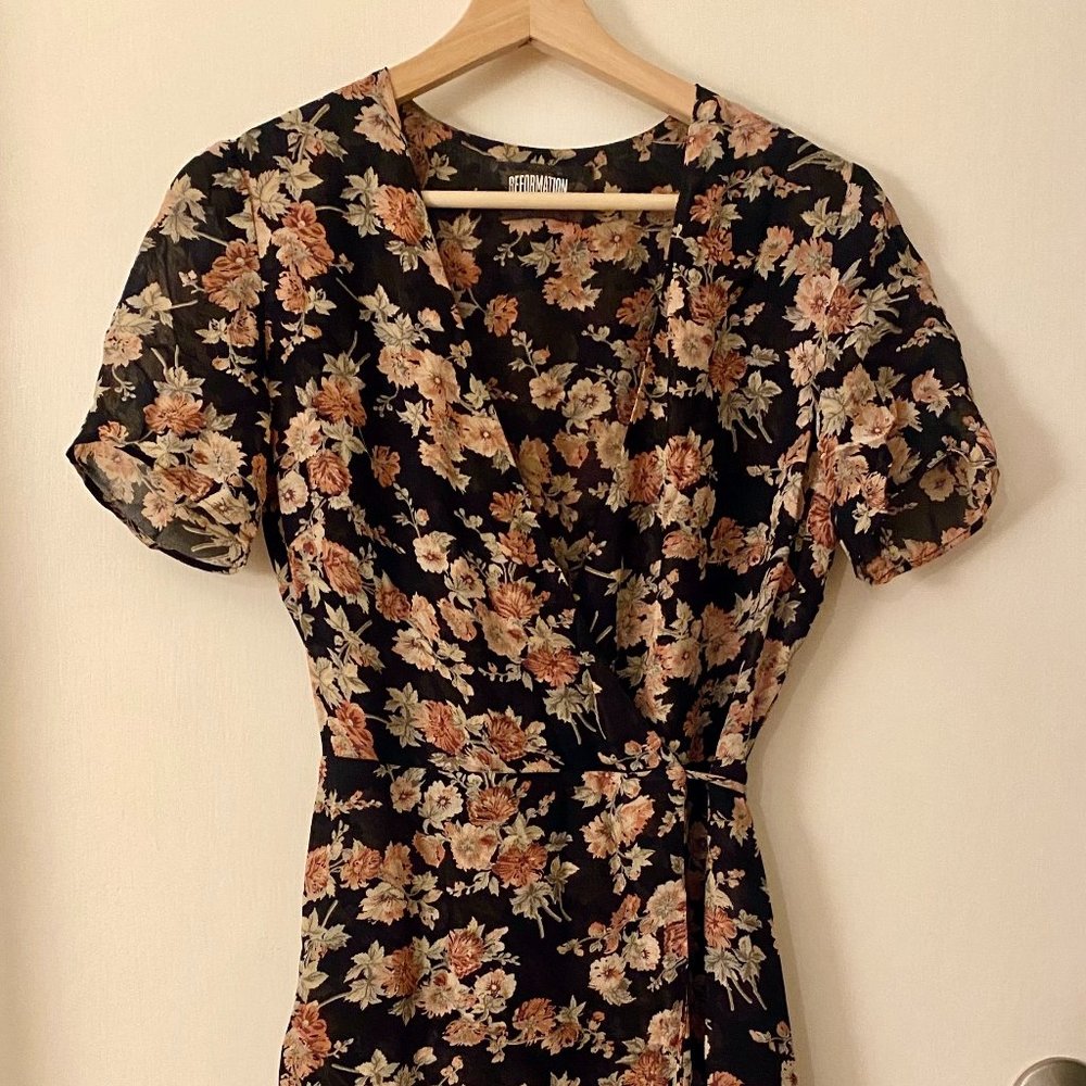 Reformation Floral Wrap Dress